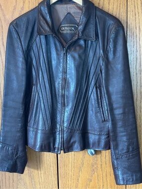 Women's Chocolate Brown Leather Zip-Front Jacket